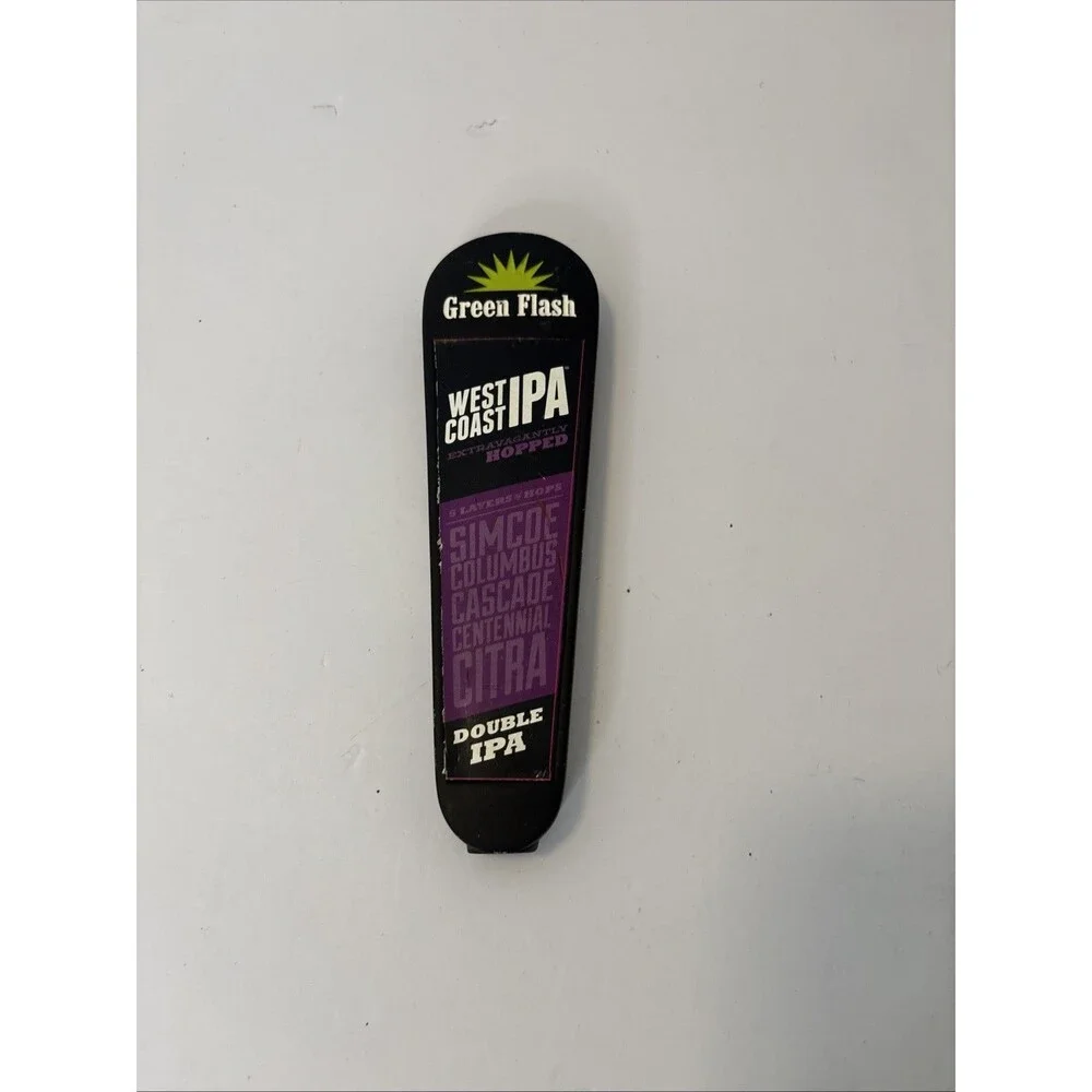 Green Flash West Coast 2-Sided IPA Beer Tap Handle San Diego CA